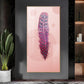 Pink Plume Glass Finish Vertical Wall Art