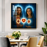Jesus Spiritual Glass Finish Square Wall Art