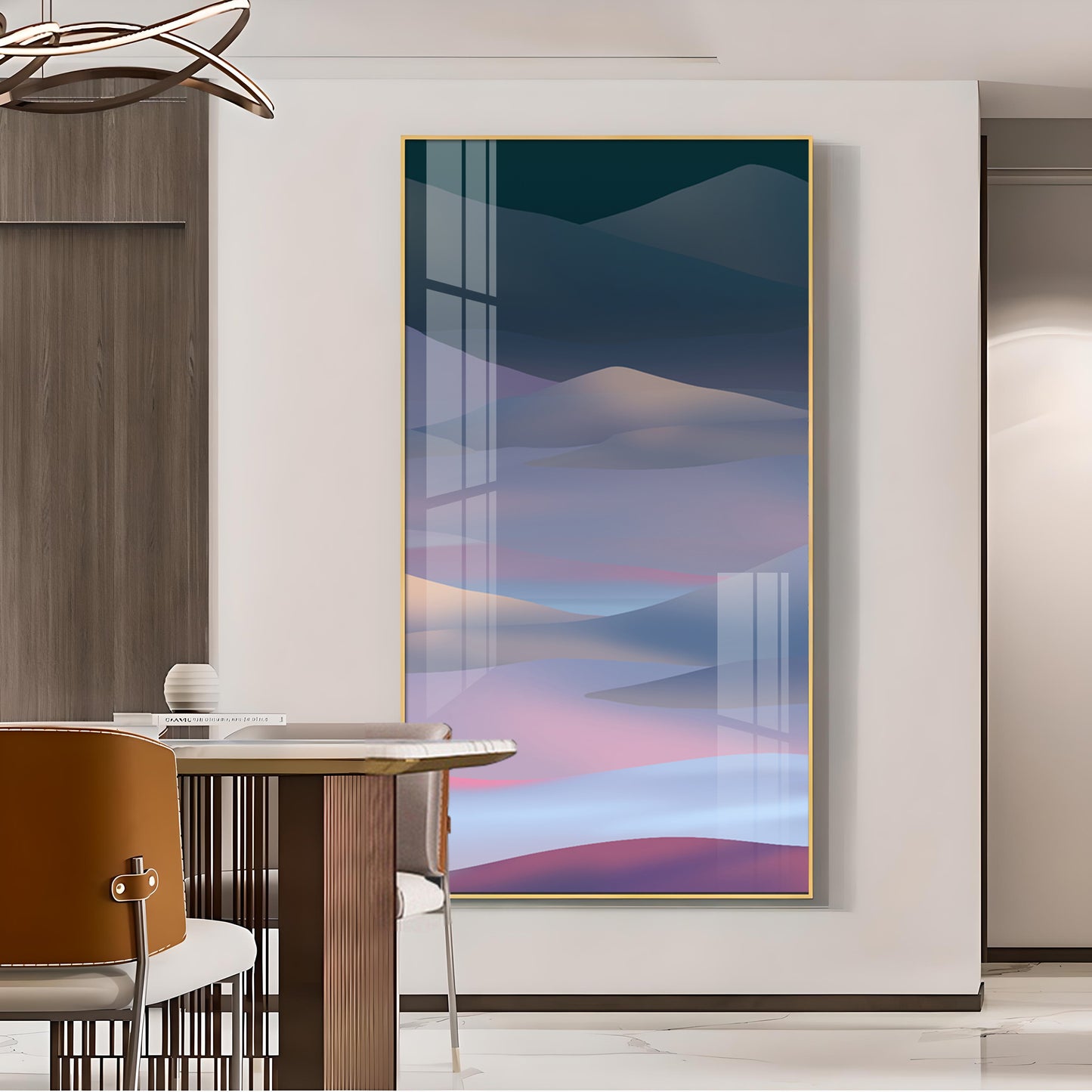 Arid Horizons Glass Finish Vertical Wall Art