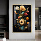 Floral Serenity Glass Finishh Vertical Wall Art