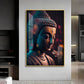 Buddha Serenity Sculpture Glass Finish Vertical Wall Art