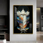 Celestial Feather Glass Finish Vertical Wall Art