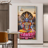 Shri Narayan Glass Finish Vertical Wall Art