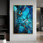 Mystic Blue Mosaic Glass Finish Vertical Wall Art