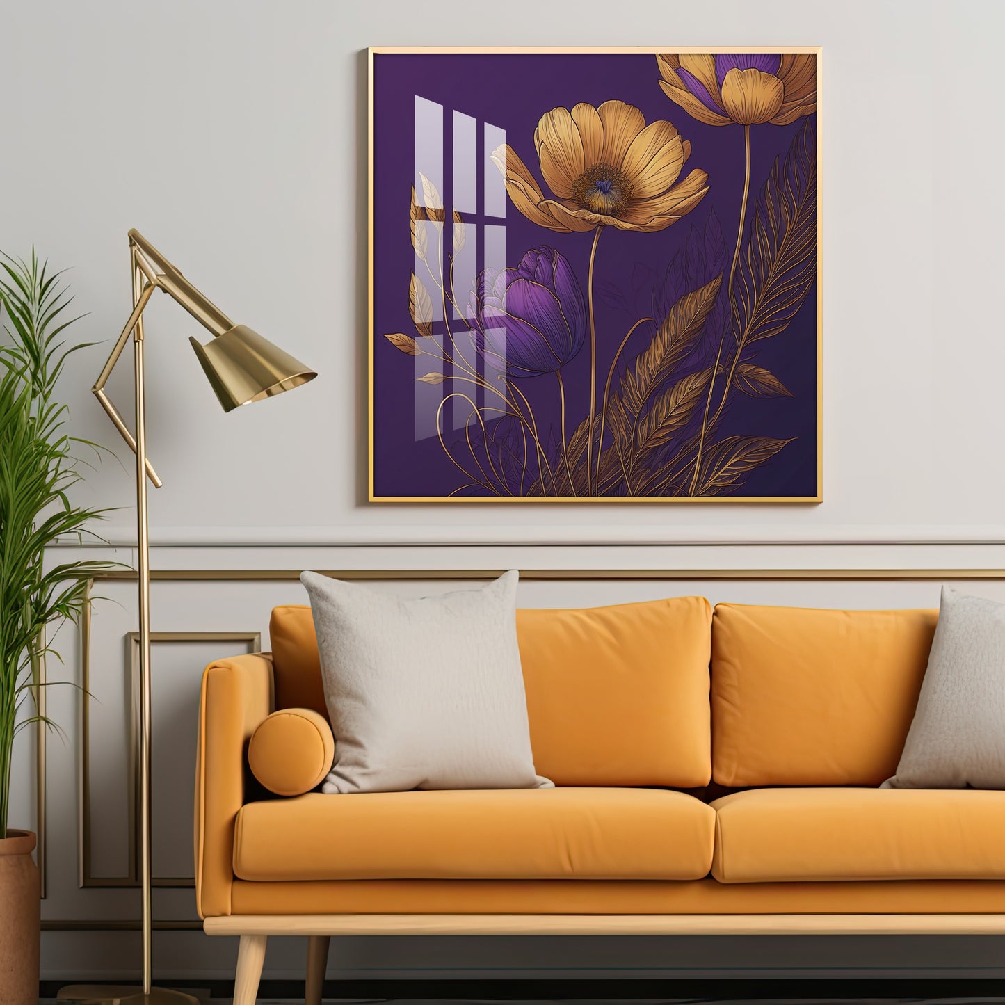 Lavender Haven Decor Glass Finish Square Wall Art