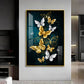Butterfly Wings Glass Finish Vertical Wall Art
