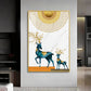 Radiant Antlers Glass Finish Vertical Wall Art