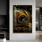 Radiant Feathered Glass Finish Vertical Wall Art