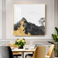 Golden Abyss Glass Finish Square Wall Art