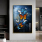 Symphony of Butterflies Glass Finish Vertical Wall Art