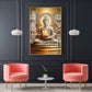 Divine Buddha Glass Finish Vertical Wall Art