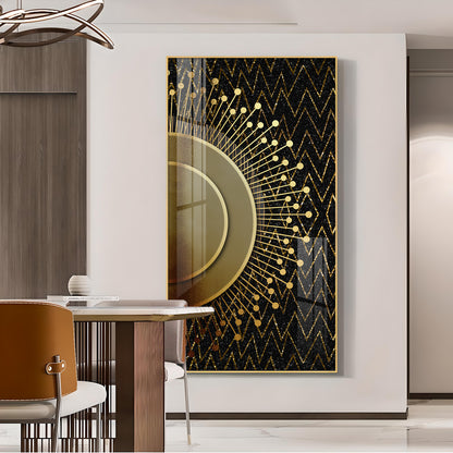 Striped Opulence Glass Finish Vertical Wall Art