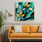 Shaded Contemporary Bloom Glass Finish Square Wall Art