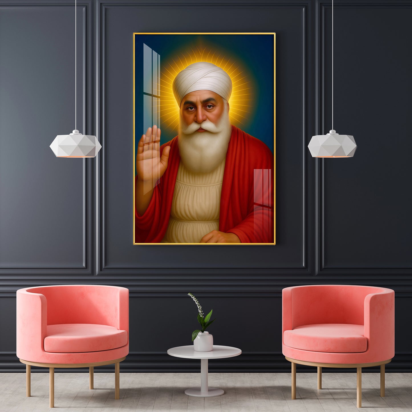 Guru's Reflection Glass Finish Vertical Wall Art