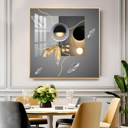 Ethereal Eclipse Glass Finish Square Wall Art