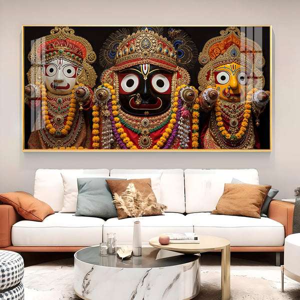 Jagannath Bhagwan Ji Glass Finish Horizontal Wall Art