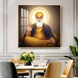 Shri Guru Nanak Dev Glass Finish Square Wall Art