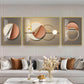 Golden Horizon Glass Finish Wall Art (Set Of 3)