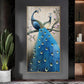 Dual Peacock Serenity Glass Finish Vertical Wall Art