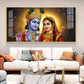 Sri Radhe Krishna Loving Charm Glass Finish Horizontal Wall Art
