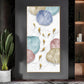 Golden Fish Umbrella Mosaic Glass Finish Vertical Wall Art