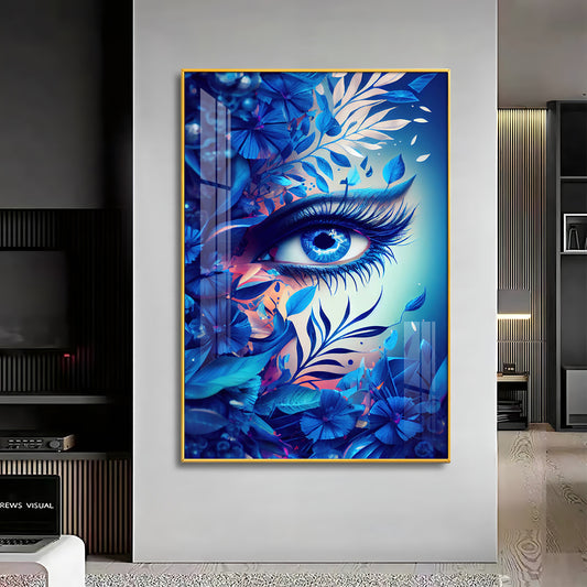 Floral Vision Glass Finish Vertical Wall Art