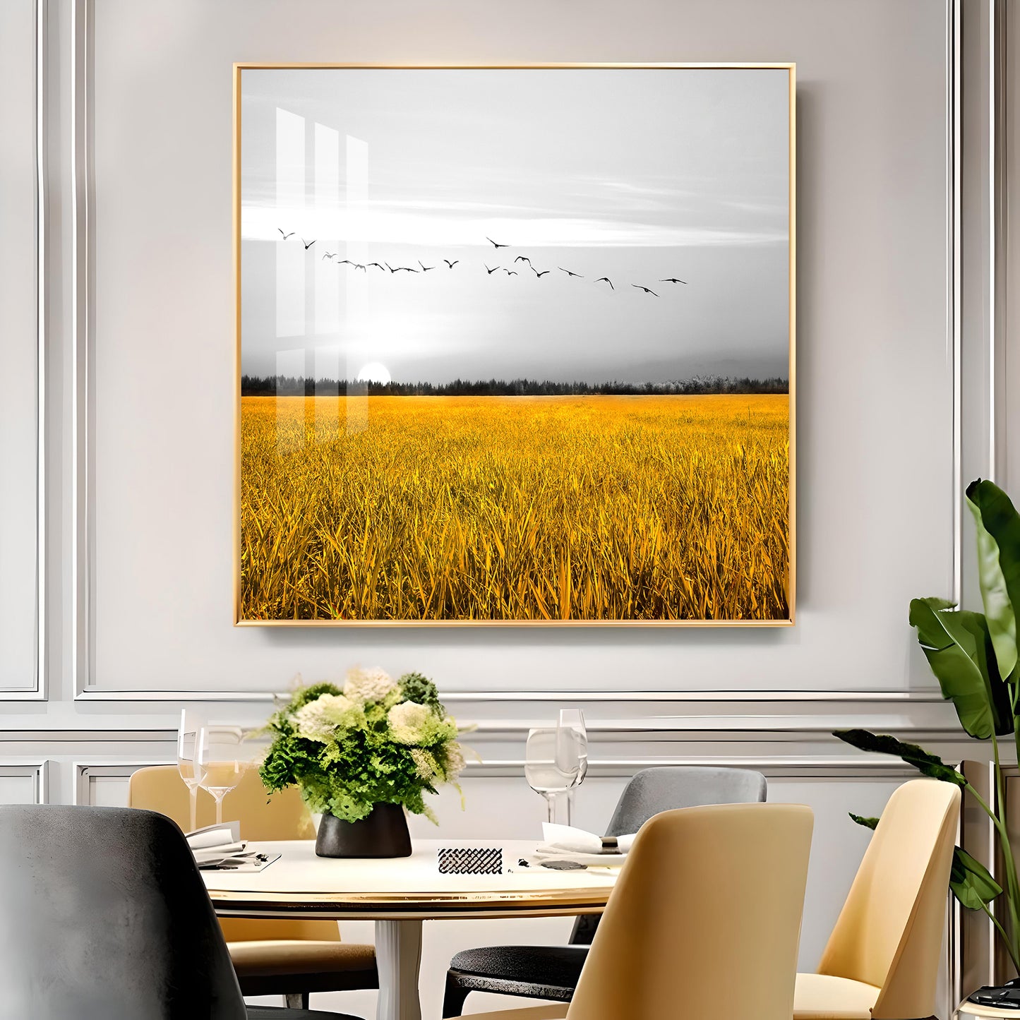 Fields of Freedom Glass Finish Square Wall Art