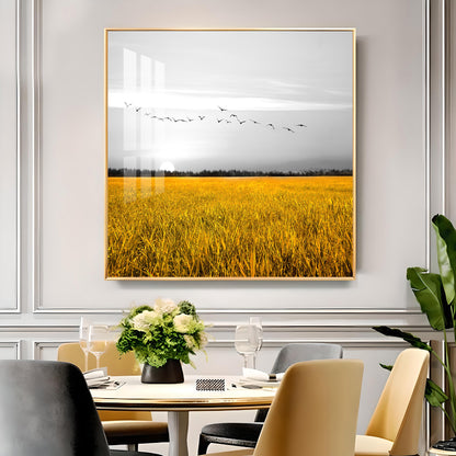 Fields of Freedom Glass Finish Square Wall Art