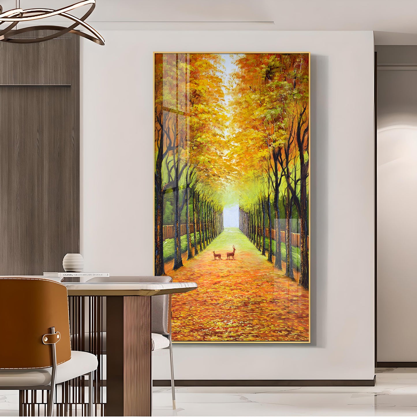 Tranquil Trails Glass Finish Vertical Wall Art