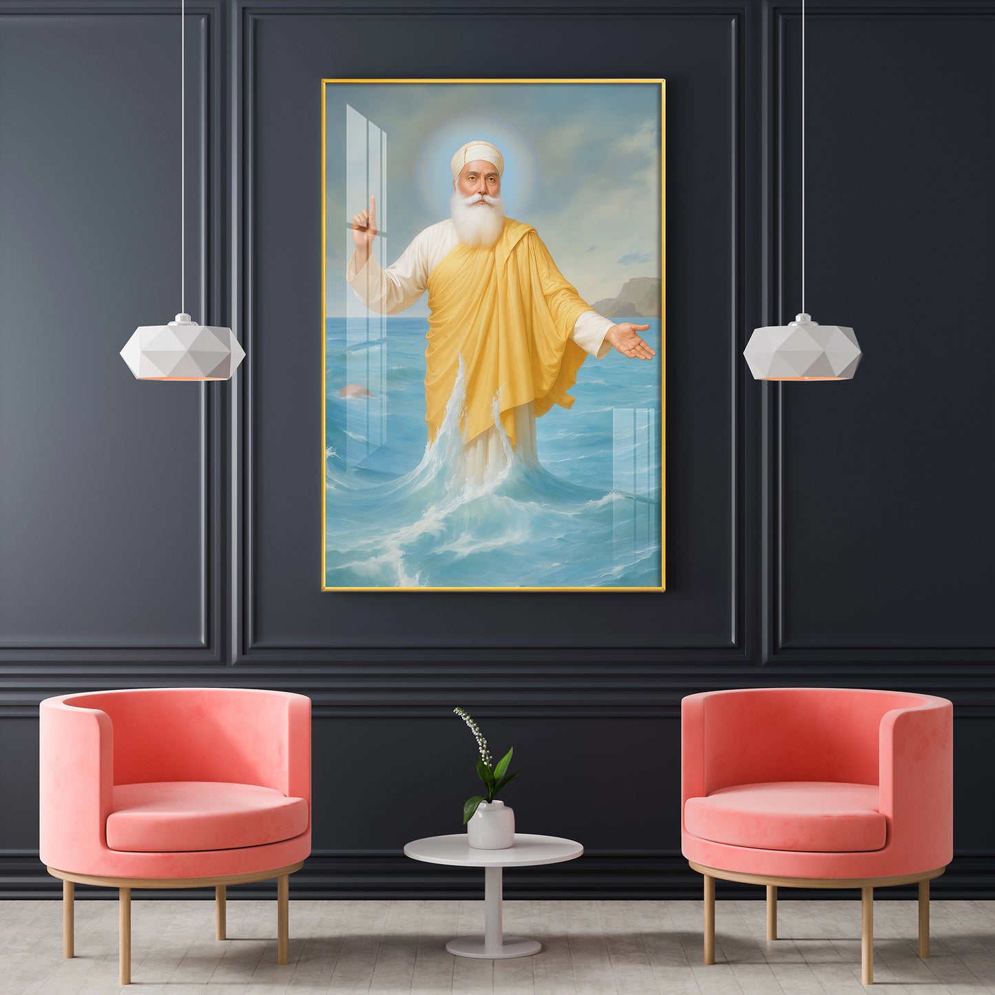 Hands of Harmony Glass Finish Vertical Wall Art