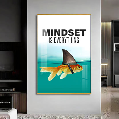 Mindset Is Everything Glass Finish Vertical Wall Art