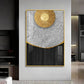 Golden Aura Living Glass Finish Vertical Wall Art