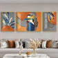 Feather Blindfold Glass Finish Wall Art (Set Of 3)