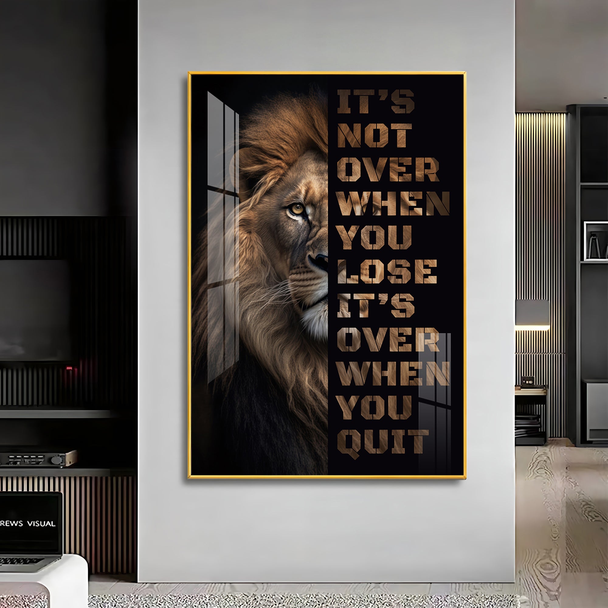 Majestic Wisdom Glass Finish Vertical Wall Art