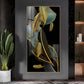 Luxe Leaf Dance Glass Finish Vertical Wall Art