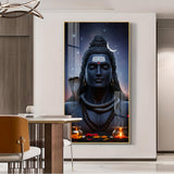 Lord Shiva Adiyogi Darshan Glass Finish Vertical Wall Art