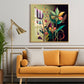 Midnight Petals Glass Finish Square Wall Art