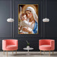 Mother Mary and Child wall art Glass Finish Vertical Wall Art