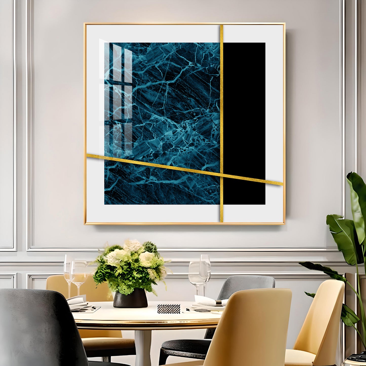 Celestial Fusion Glass Finish Square Wall Art