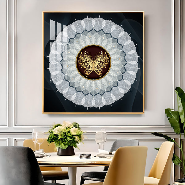 Celestial Flutter Glass Finish Square Wall Art