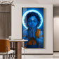 Praying Little krishna Glass Finish vertical Wall Art