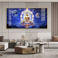 Illuminated Neon Buddha Glass Finish Horizontal Wall Art