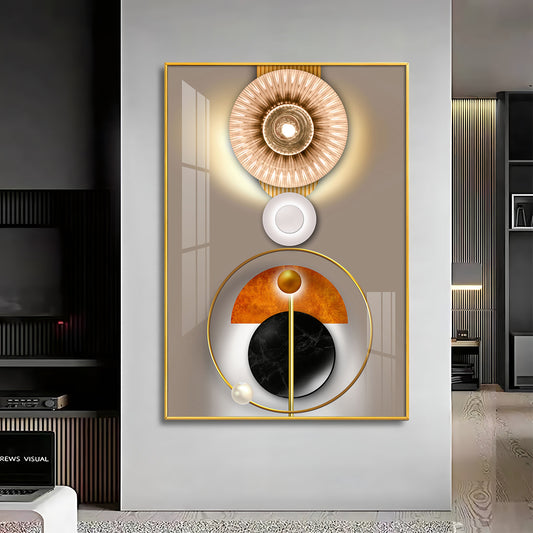 Circle of Modernity Glass Finish Vertical Wall Art