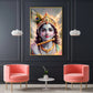 Shri Krishna Ji With Flute Glass Finish Vertical Wall Art