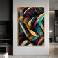 Colorful Harmony Glass Finish Vertical Wall Art