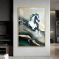 Horse Majestic Motion Glass Finish Vertical Wall Art