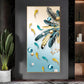 Majestic Blue-Gold Bird Glass Finish Vertical Wall Art