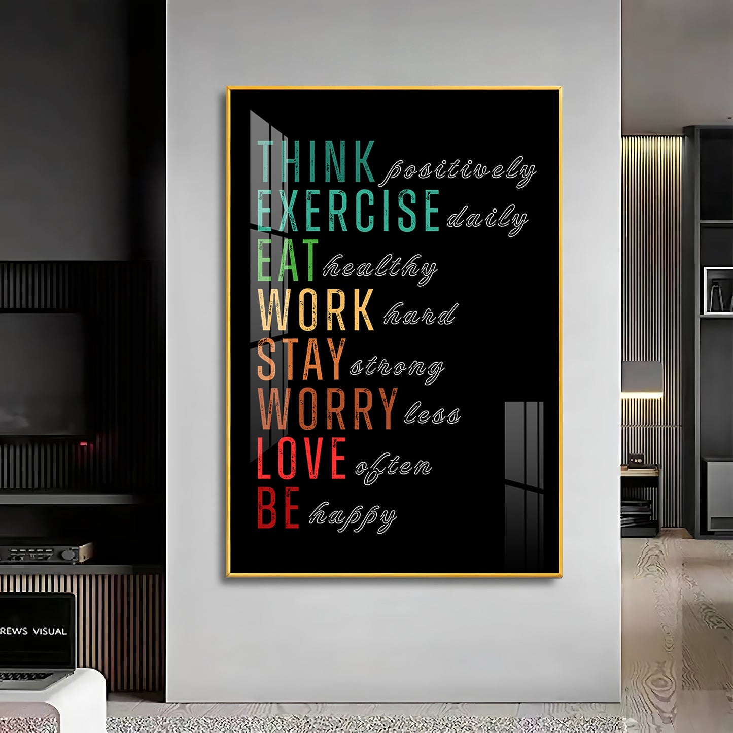 Work-Life Balance Glass Finish Vertical Wall Art