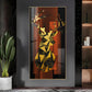 Abstract Deer Portrait Glass Finish Vertical Wall Art