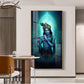 Spiritual Krishna In Vibrant Color Glass Finish Vertical Wall Art